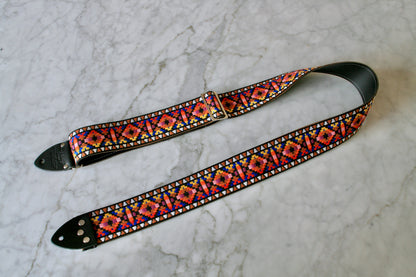 Red 'Santa Fe' Guitar/Bass Hippie Strap