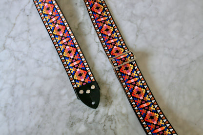Red 'Santa Fe' Guitar/Bass Hippie Strap