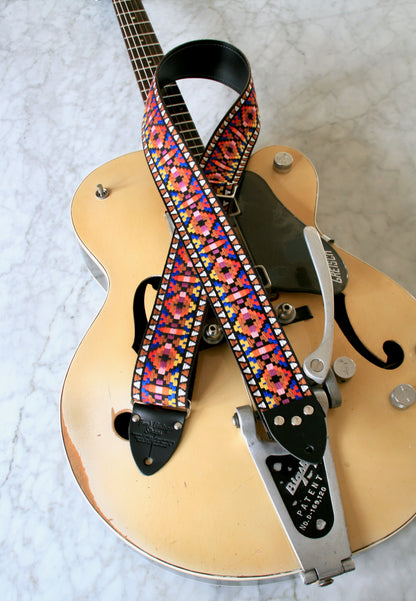 Red 'Santa Fe' Guitar/Bass Hippie Strap