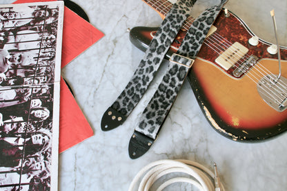Grey 'Leopard' Guitar/Bass Hippie Strap