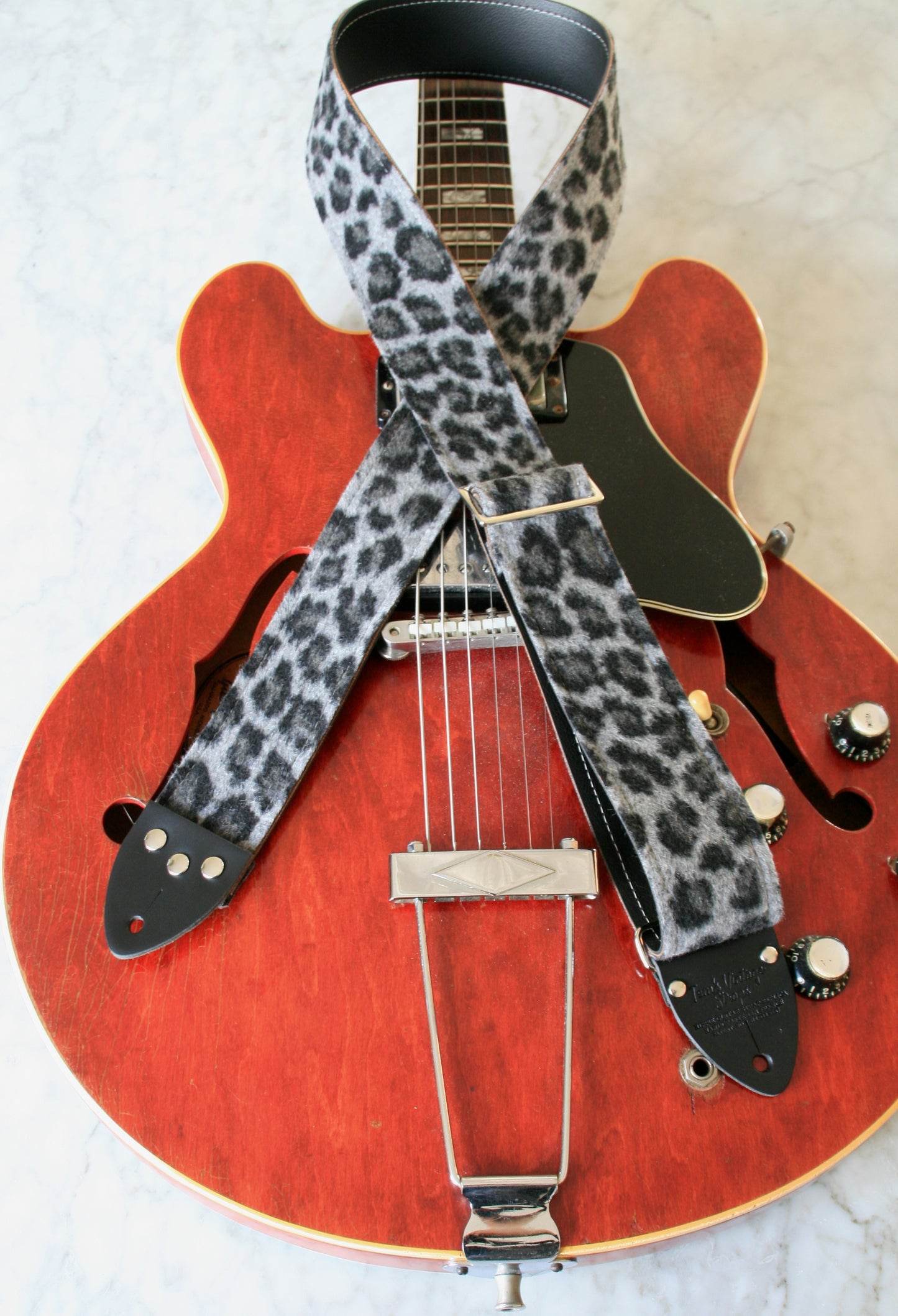 Grey 'Leopard' Guitar/Bass Hippie Strap