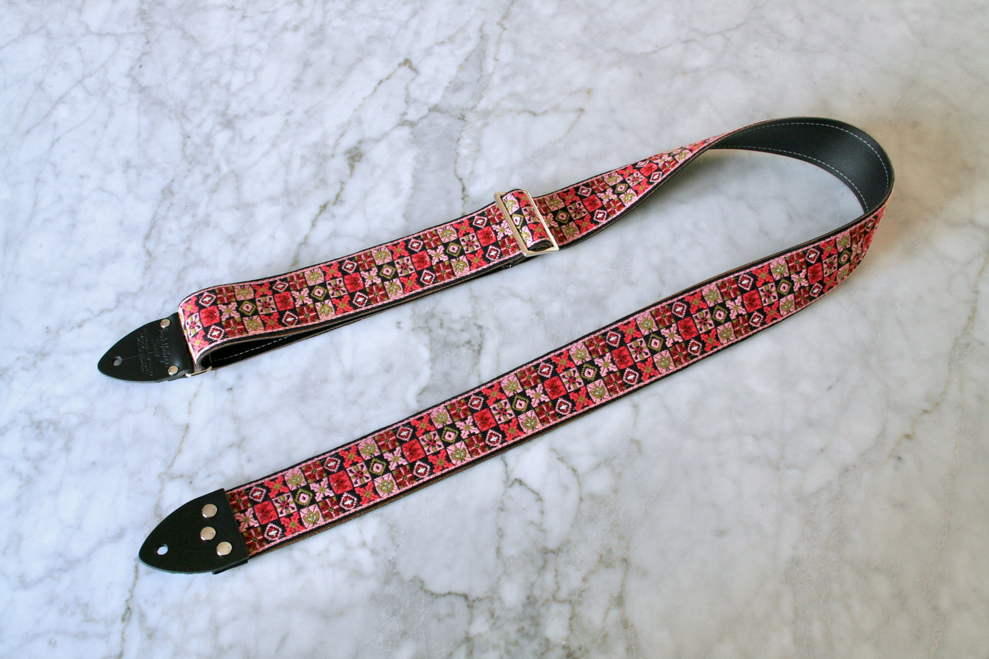 Pink 'Woodstock' Guitar Bass Hippie Strap