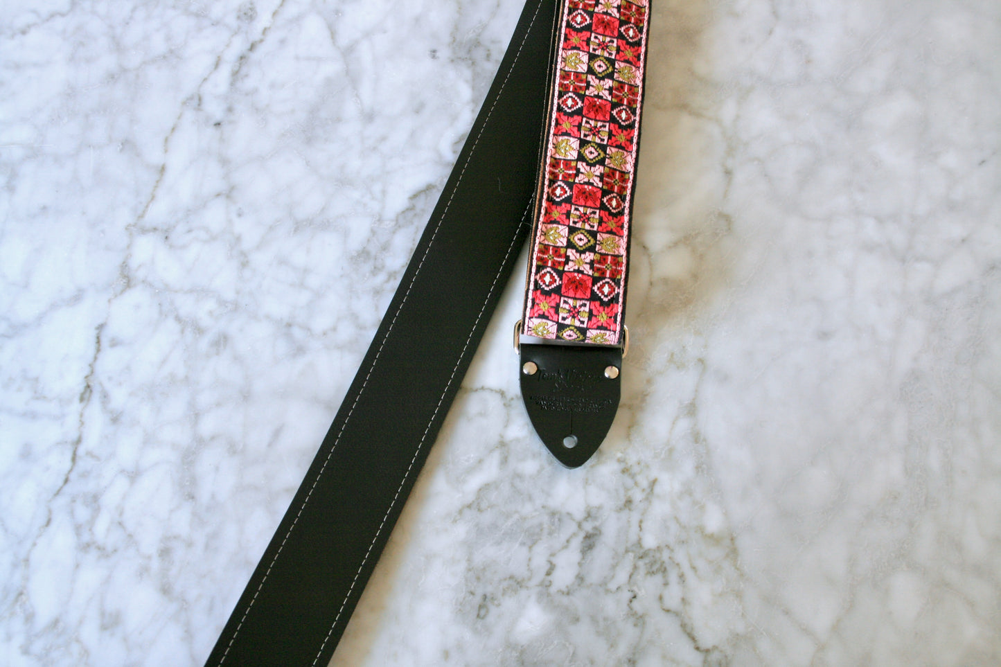 Pink 'Woodstock' Guitar Bass Hippie Strap