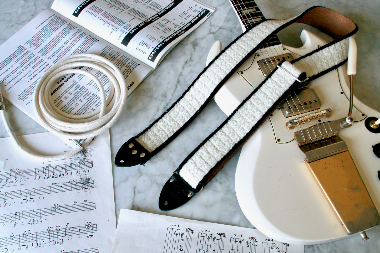 White 'Sherpa' Guitar/Bass Hippie Strap