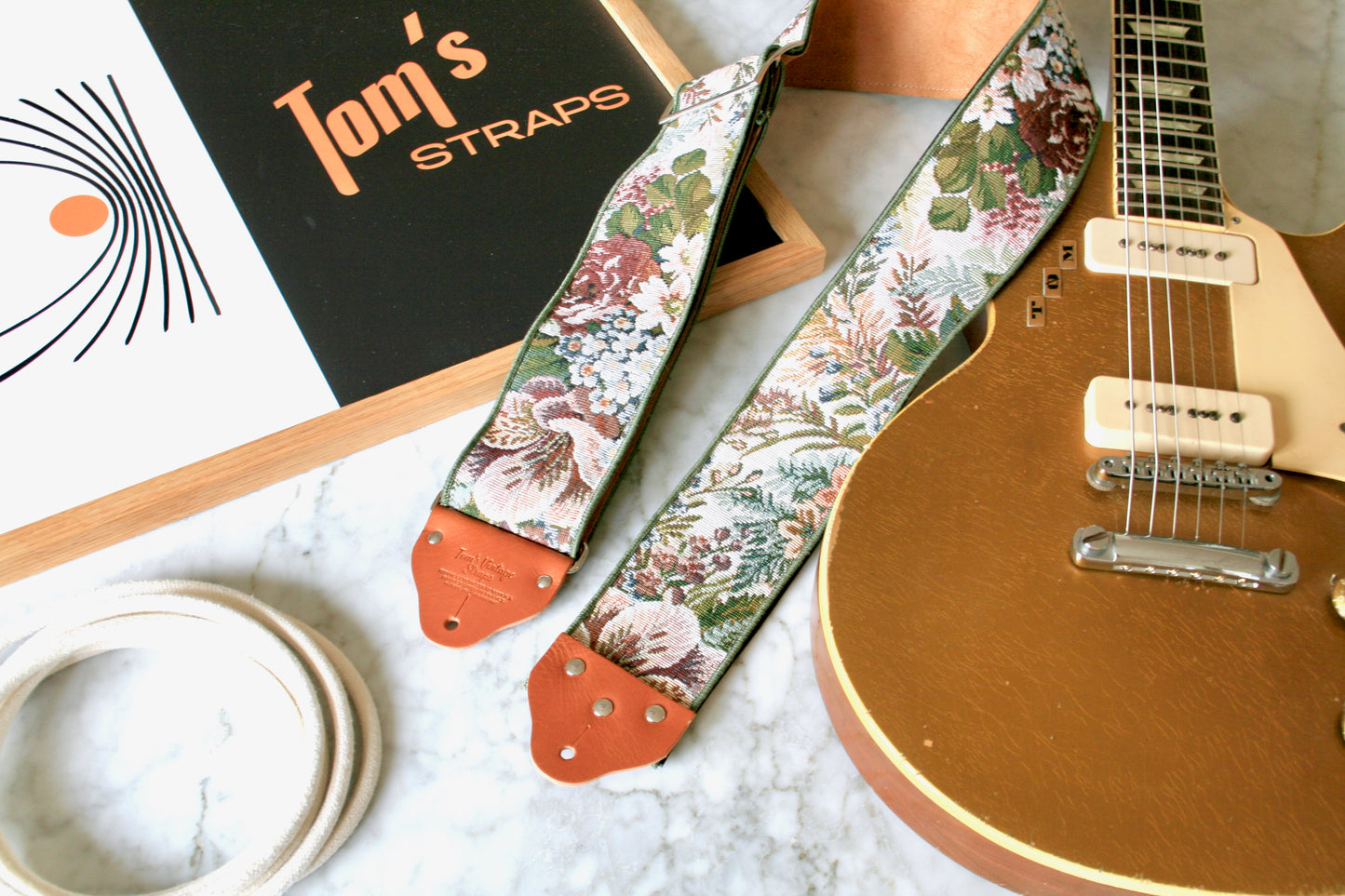Custom wide 3" 'Sage Forest Tapestry' Guitar/Bass Hippie Strap