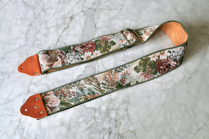 Custom wide 3" 'Sage Forest Tapestry' Guitar/Bass Hippie Strap