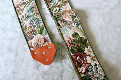 Custom wide 3" 'Sage Forest Tapestry' Guitar/Bass Hippie Strap