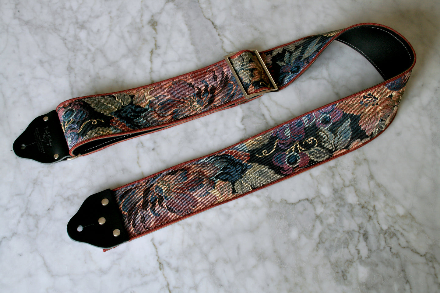 Custom wide 3" 'Floral Tapestry' Guitar/Bass Hippie Strap