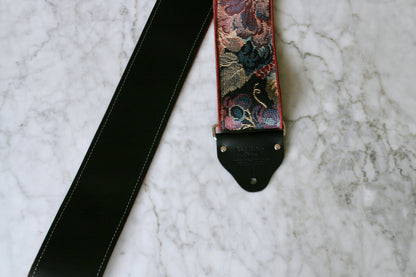 Custom wide 3" 'Floral Tapestry' Guitar/Bass Hippie Strap