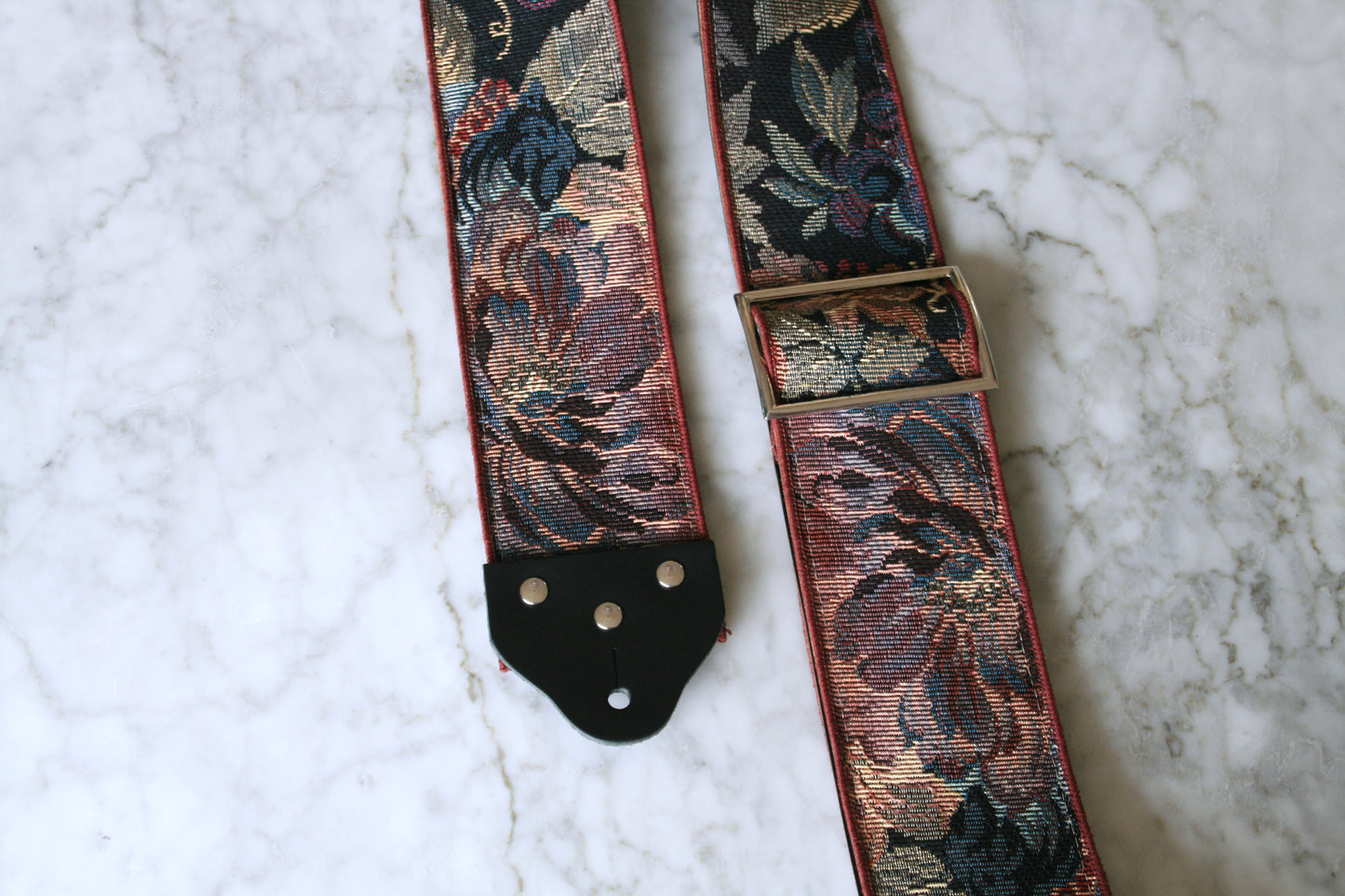 Custom wide 3" 'Floral Tapestry' Guitar/Bass Hippie Strap