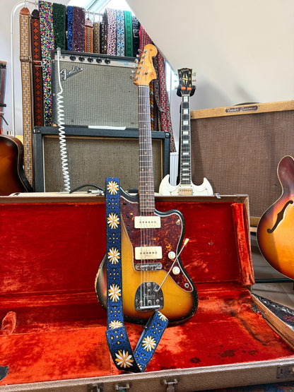 Navy 'Pinwheel' Guitar/Bass Hippie Strap