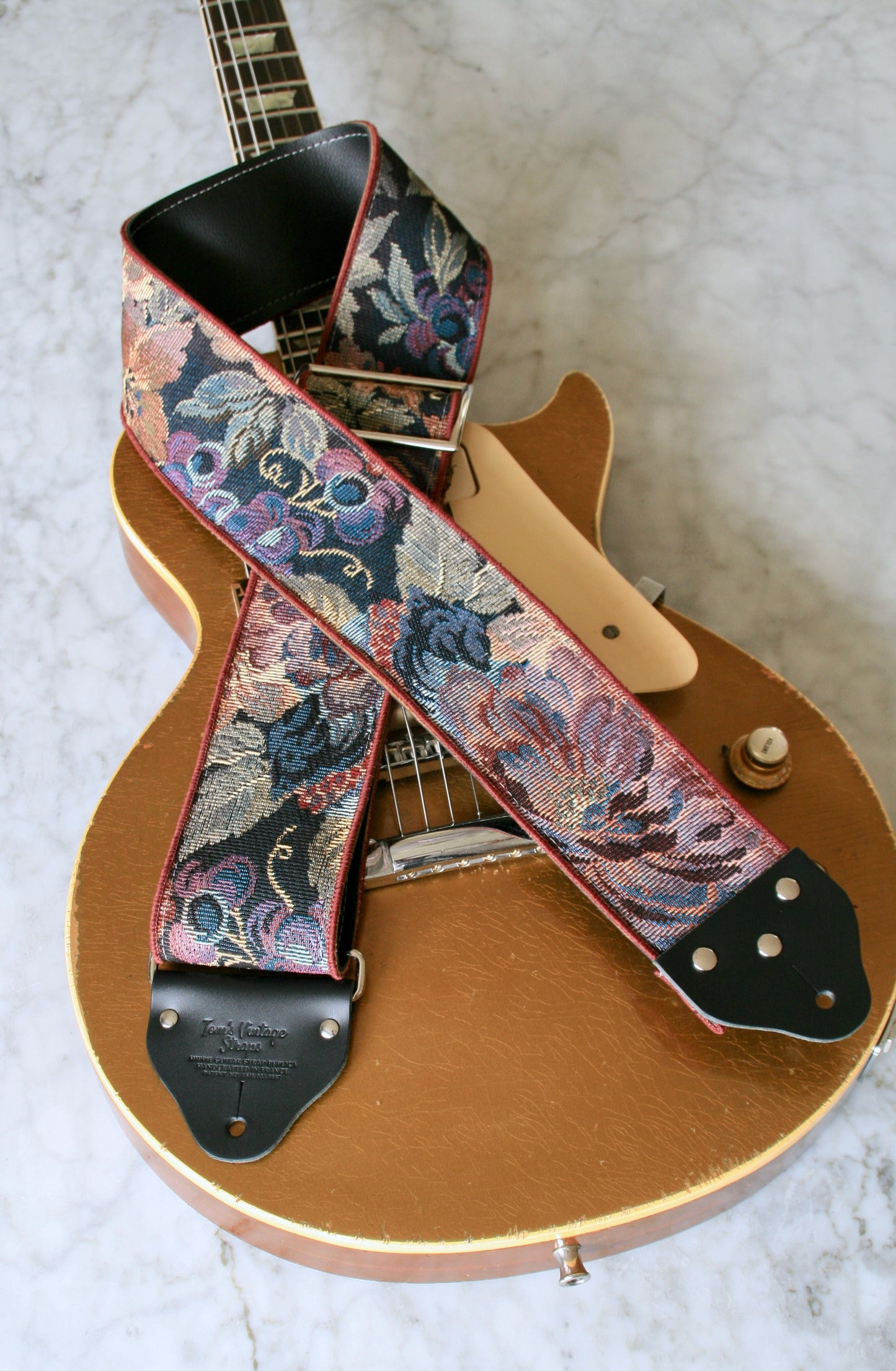 Custom wide 3" 'Floral Tapestry' Guitar/Bass Hippie Strap