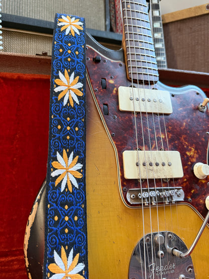 Navy 'Pinwheel' Guitar/Bass Hippie Strap