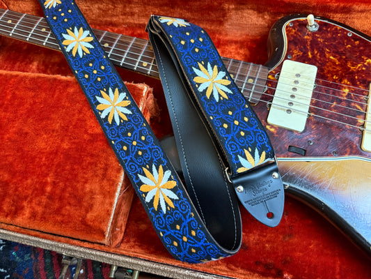 Navy 'Pinwheel' Guitar/Bass Hippie Strap