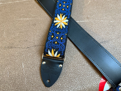 Navy 'Pinwheel' Guitar/Bass Hippie Strap