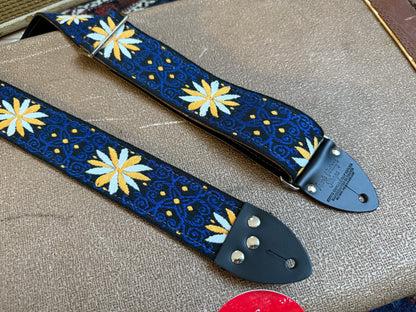 Navy 'Pinwheel' Guitar/Bass Hippie Strap
