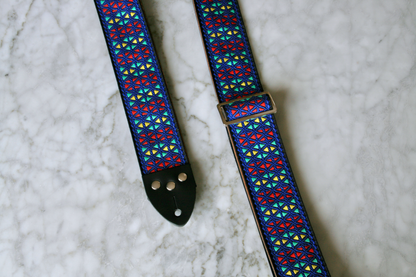 Blue 'Monterey' Guitar/Bass Hippie Strap