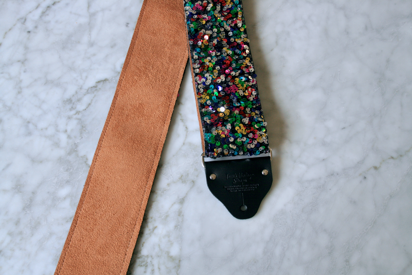 Custom wide 3" Multicolor 'Sequins' Guitar/Bass Hippie Strap