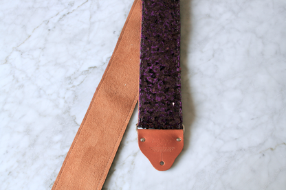 Custom wide 3" Mauve 'Sequins' Guitar/Bass Hippie Strap
