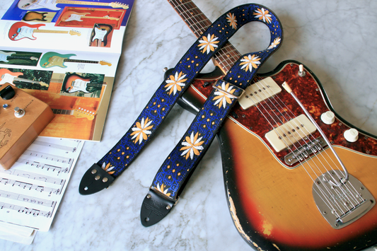 Navy 'Pinwheel' Guitar/Bass Hippie Strap