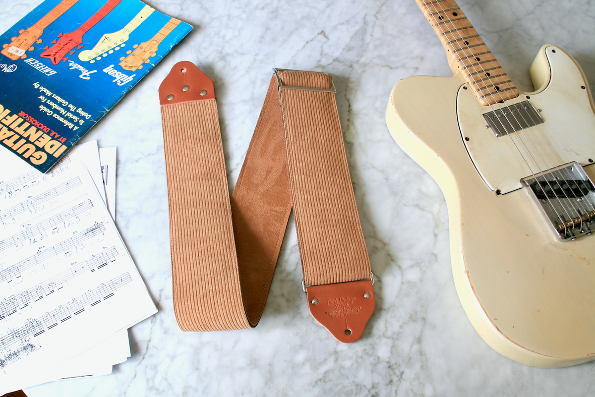 Custom wide 3" Fawn 'Corduroy' Guitar/Bass Hippie Strap