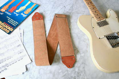 Custom wide 3" Fawn 'Corduroy' Guitar/Bass Hippie Strap