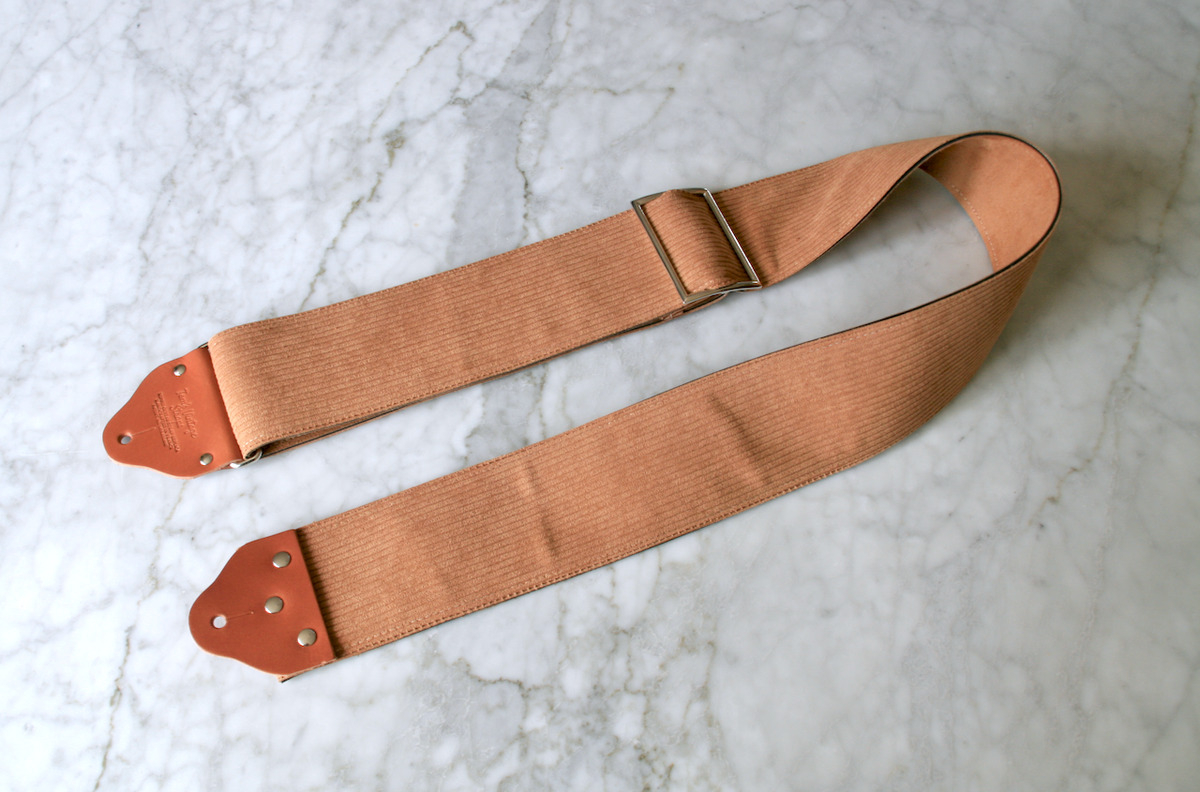 Custom wide 3" Fawn 'Corduroy' Guitar/Bass Hippie Strap
