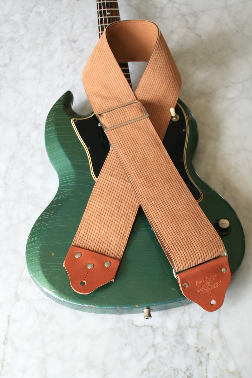 Custom wide 3" Fawn 'Corduroy' Guitar/Bass Hippie Strap