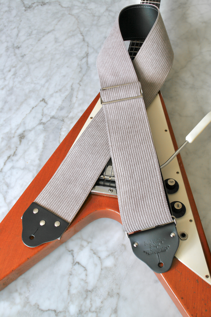 Custom wide 3" Grey 'Corduroy' Guitar/Bass Hippie Strap