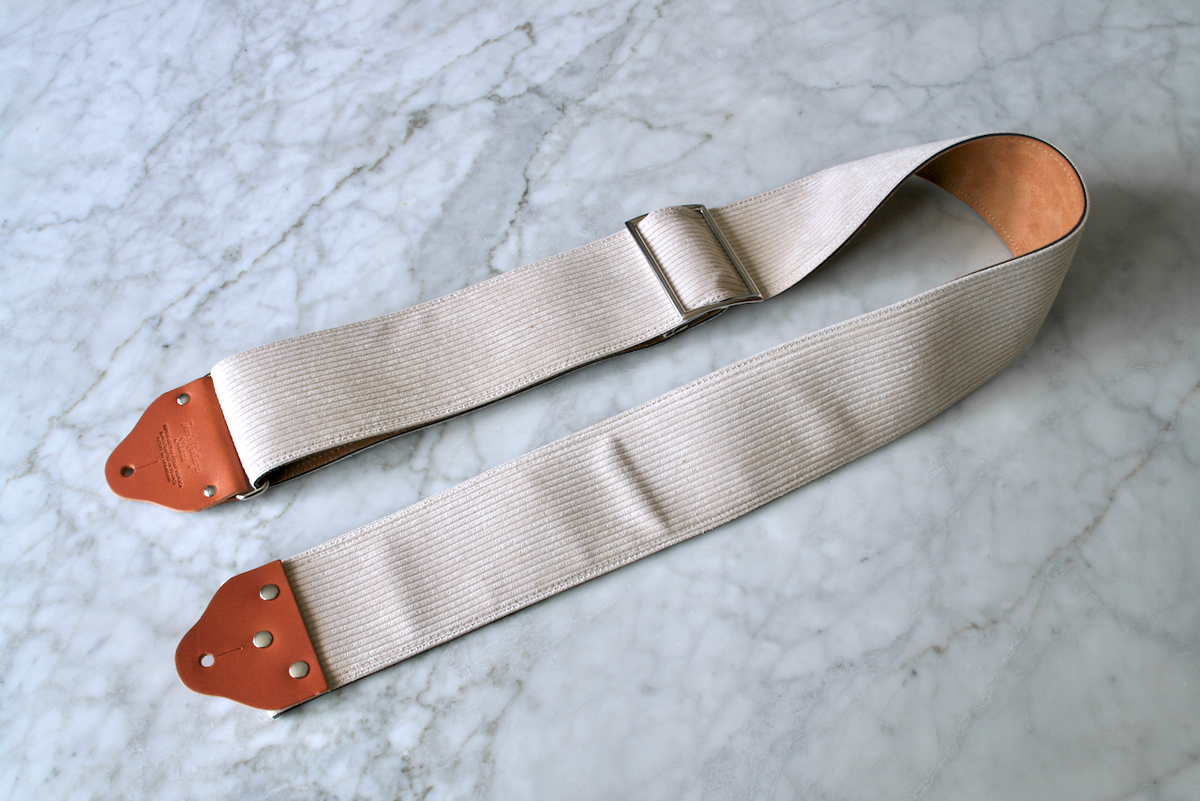 Custom wide 3" Light Beige 'Corduroy' Guitar/Bass Hippie Strap