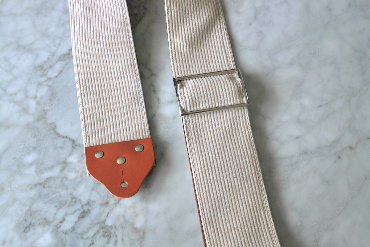 Custom wide 3" Light Beige 'Corduroy' Guitar/Bass Hippie Strap