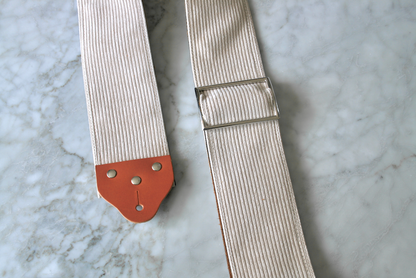 Custom wide 3" Light Beige 'Corduroy' Guitar/Bass Hippie Strap
