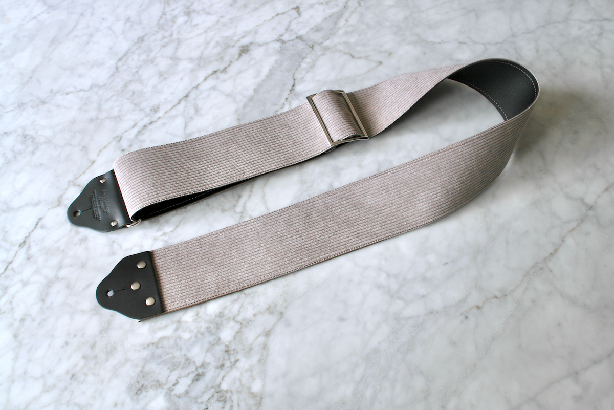 Custom wide 3" Grey 'Corduroy' Guitar/Bass Hippie Strap