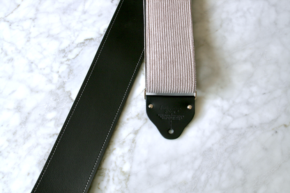 Custom wide 3" Grey 'Corduroy' Guitar/Bass Hippie Strap