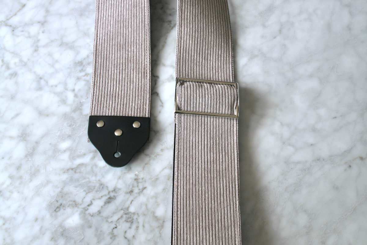 Custom wide 3" Grey 'Corduroy' Guitar/Bass Hippie Strap