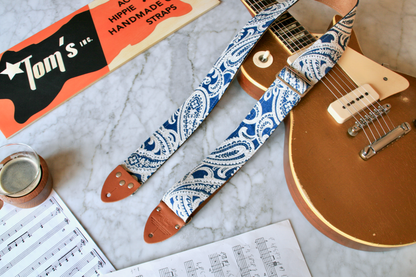 Blue 'Paisley' Guitar/Bass Hippie Strap