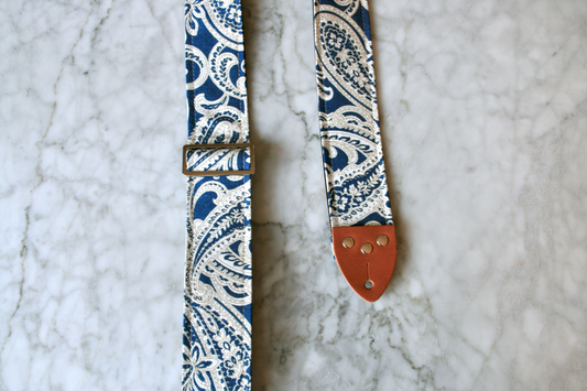 Blue 'Paisley' Guitar/Bass Hippie Strap