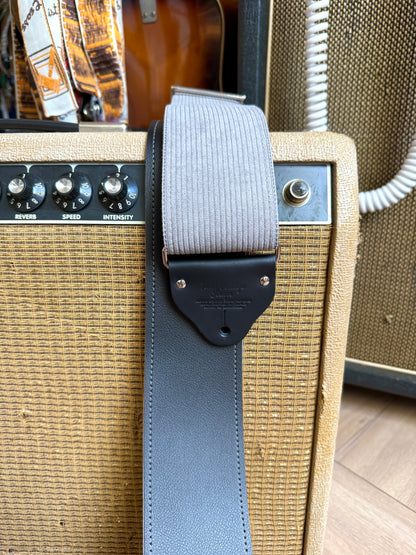 Custom wide 3" Grey 'Corduroy' Guitar/Bass Hippie Strap