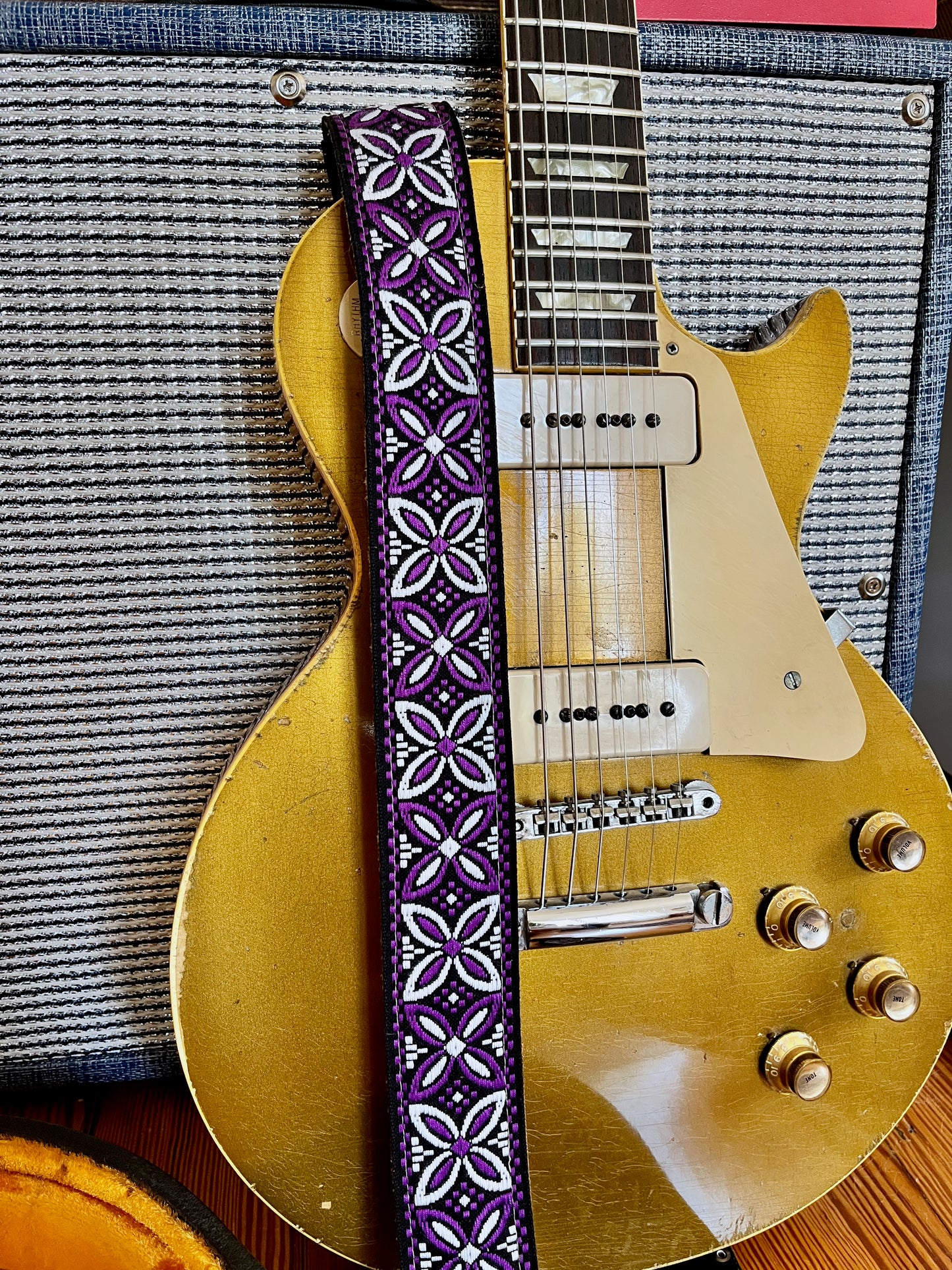 Purple 'Beck' Guitar/Bass Hippie Strap