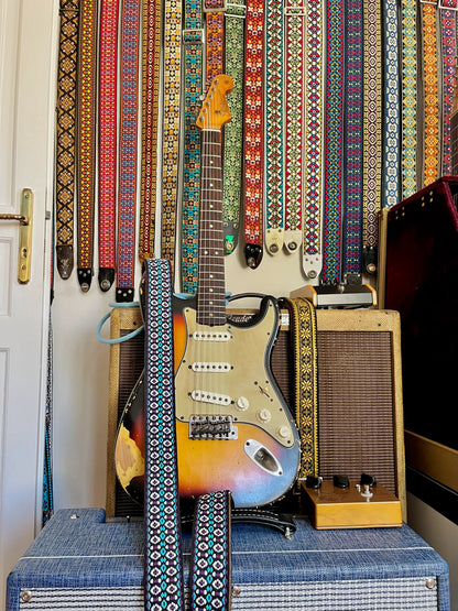 Purple 'Bullseye' Guitar/Bass Hippie Strap