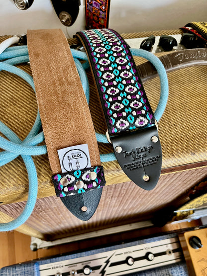 Purple 'Bullseye' Guitar/Bass Hippie Strap