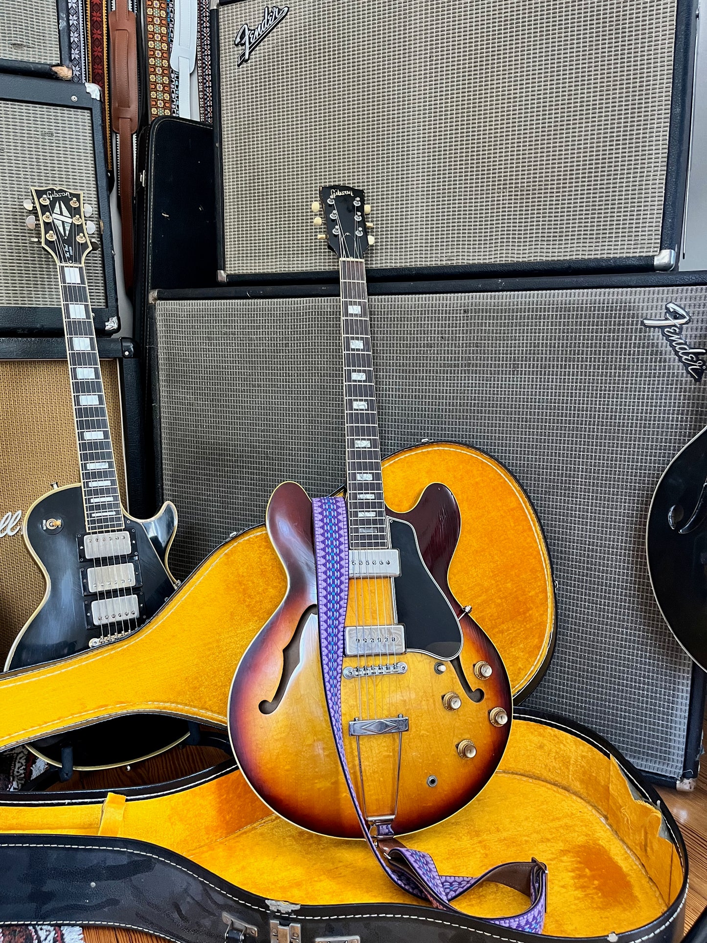 Purple 'Hooty' Guitar/Bass Hippie Strap