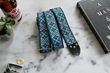 Blue 'Beck' Guitar/Bass Hippie Strap