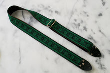 Load image into Gallery viewer, Green &#39;Poinsettia&#39; Guitar/Bass Hippie Strap
