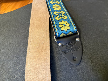 Turquoise 'Greenwich' Guitar/Bass Hippie Strap