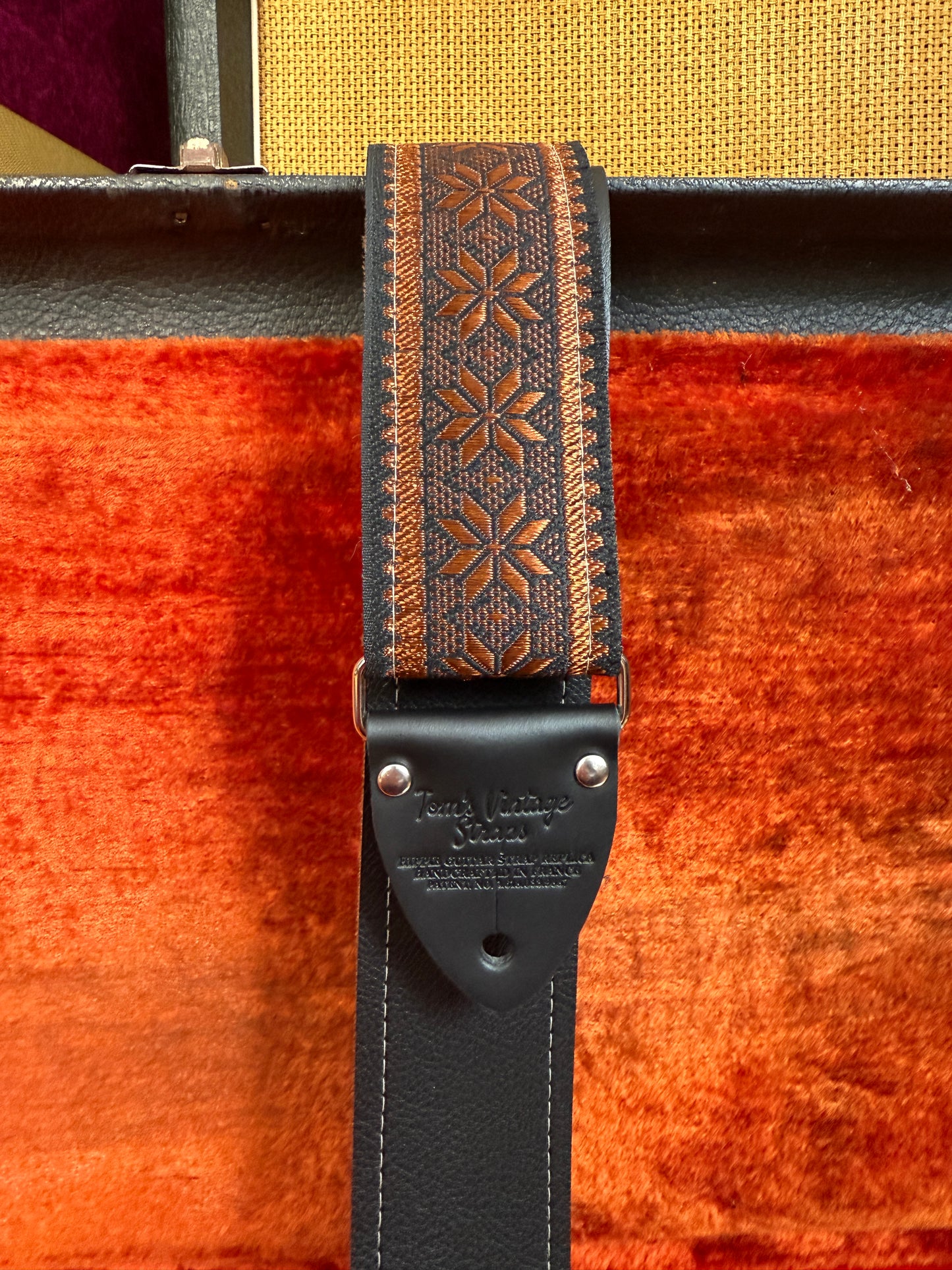 Bronze 'Poinsettia' Guitar/Bass Hippie Strap