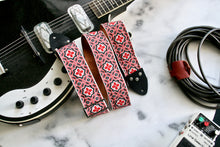 Load image into Gallery viewer, Red &#39;Octastar&#39; Guitar/Bass Hippie Strap

