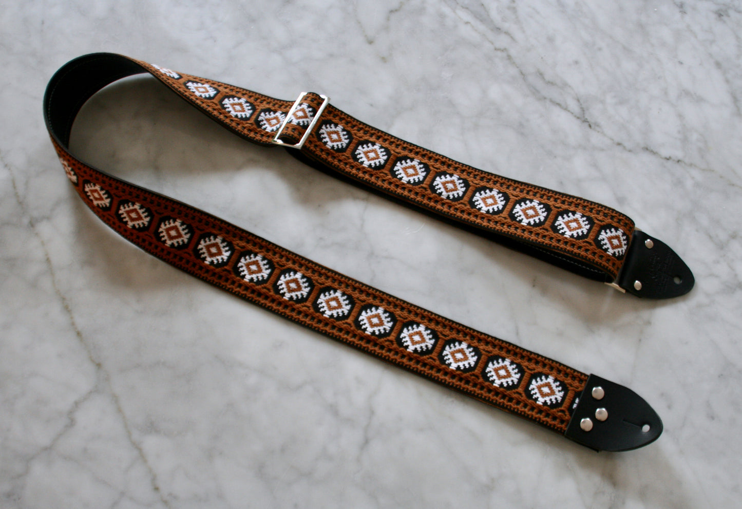 Brown 'Pillars' Guitar/Bass Hippie Strap