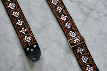Brown 'Pillars' Guitar/Bass Hippie Strap