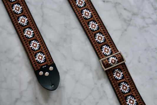 Brown 'Pillars' Guitar/Bass Hippie Strap